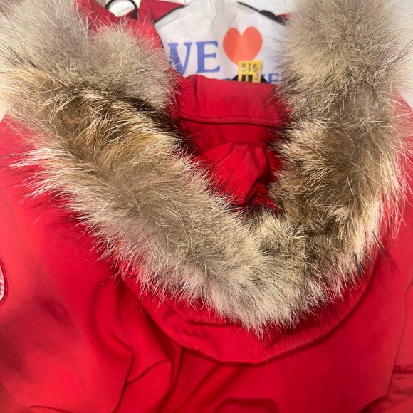 Canada Goose Womens TrilliumParka Jacket Size M Red w/ Fur